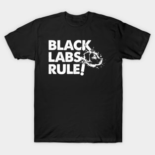 'Black Labs Rule!' Funny Labrador Dog T-Shirt